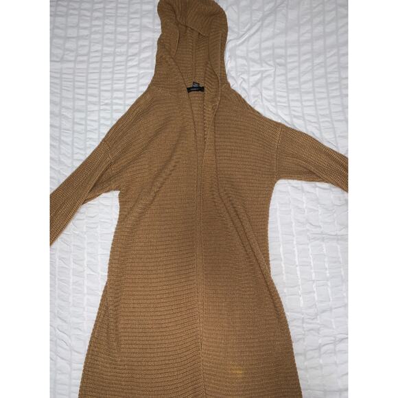 Forever 21 Longline Hooded Cardigan Sweater Brown Women’s 3X - Picture 2 of 7